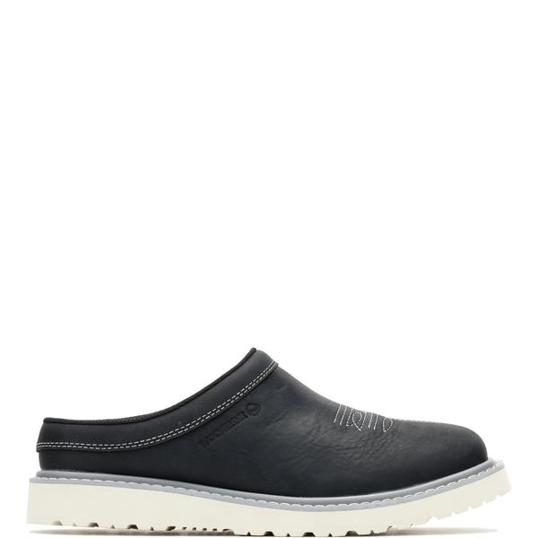 Bronc Clog Slip-On Shoe, Black Leather, dynamic