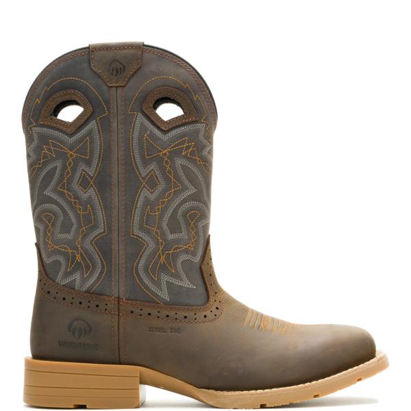 Wheatland Pull-On Steel-Toe Work Wellington, Titanium, dynamic