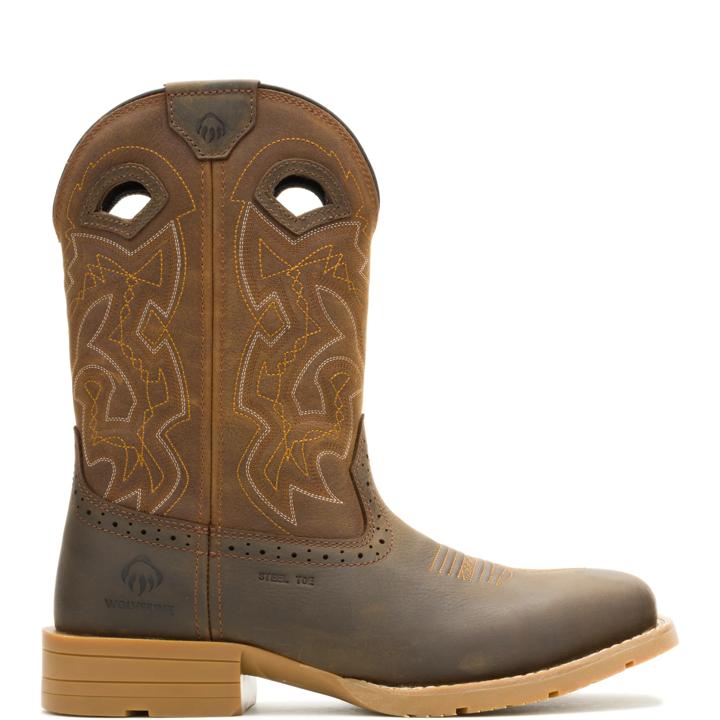 Wheatland Pull-On Steel-Toe Work Wellington, Sudan Brown, dynamic