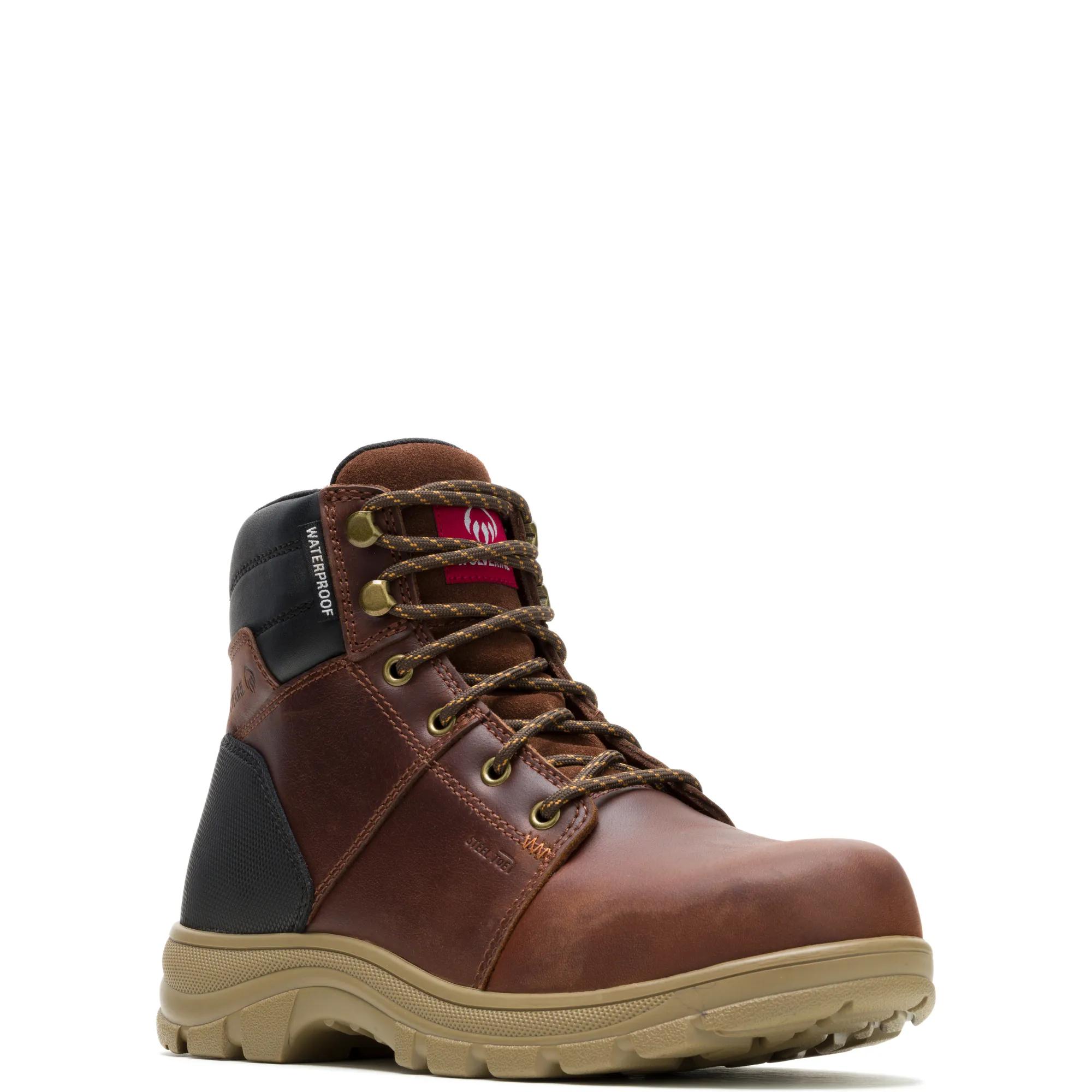 Drayton 6" Steel Toe Waterproof Work Boot, Peanut, dynamic 2
