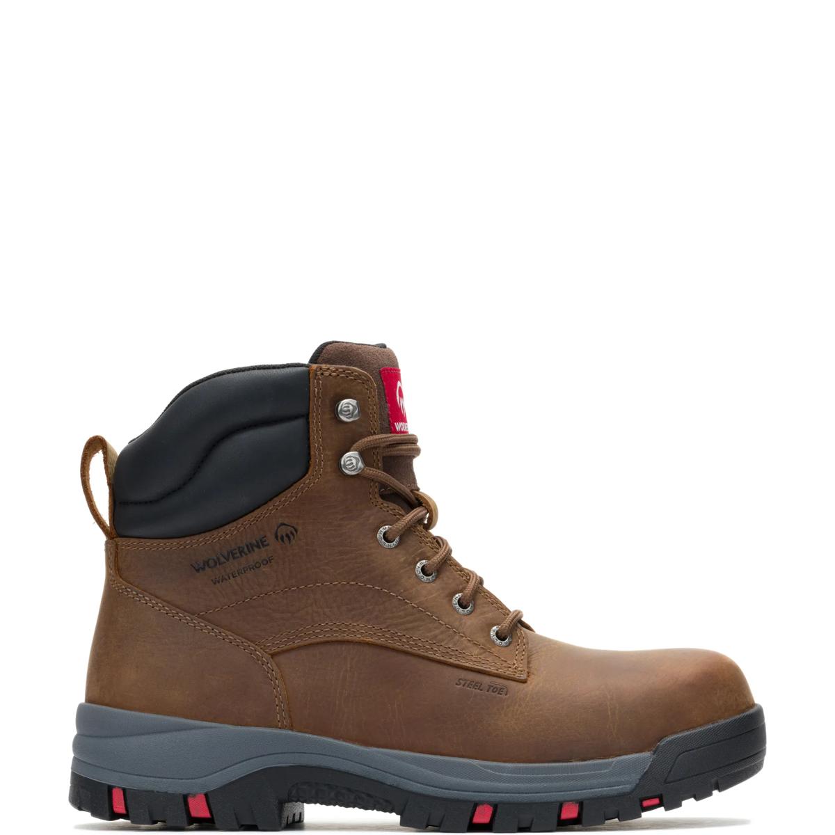 Garrett 6" Steel-Toe Work Boot, Brown, dynamic 1
