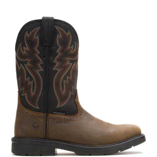 Rancher Level Steel-Toe Pull-On Work Wellington, Black Brown, dynamic
