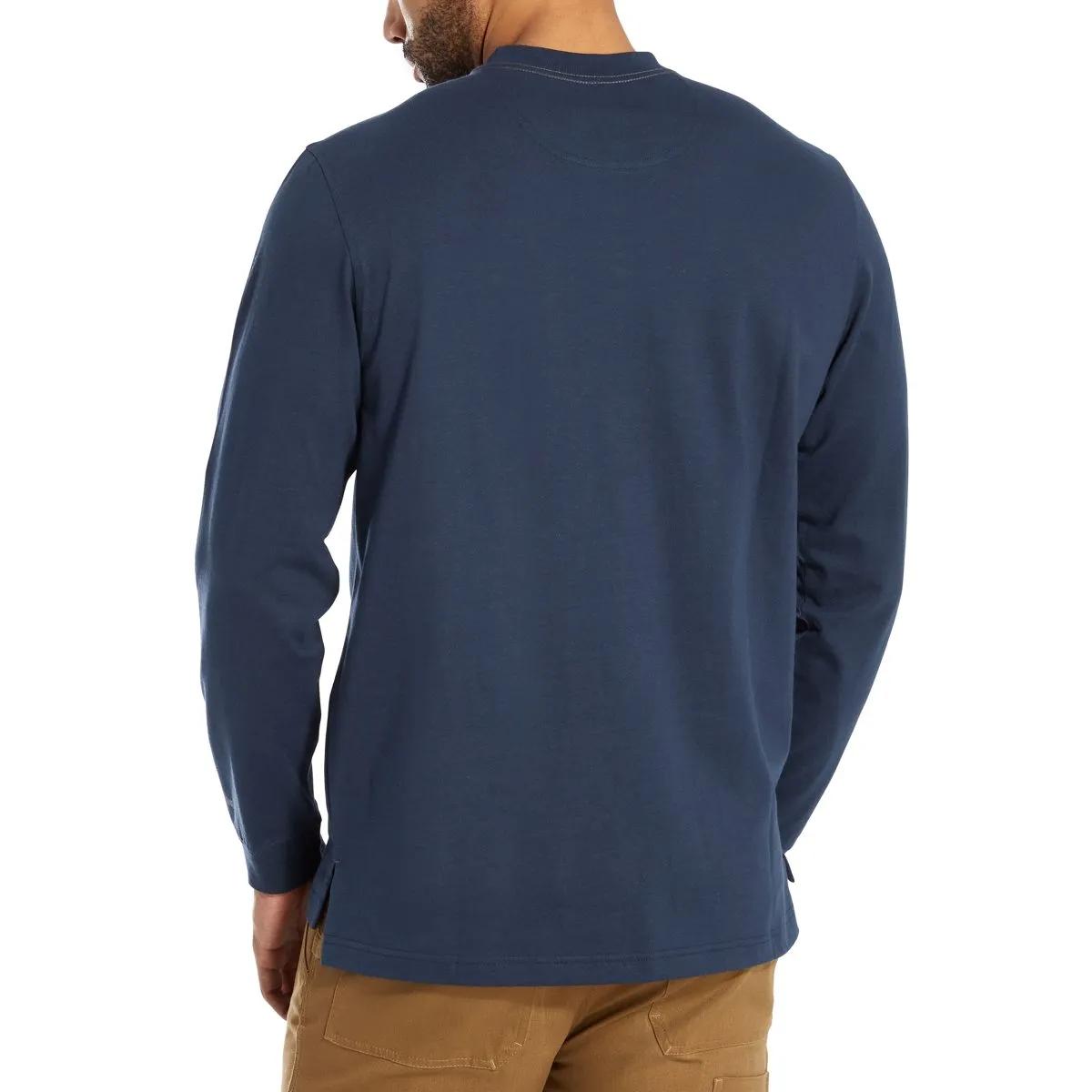 Guardian Cotton&trade; Long Sleeve Pocket Tee, Navy, dynamic 4