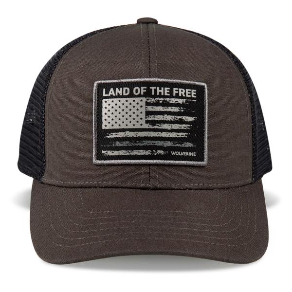 Land of the Free Trucker Cap, Black Olive, dynamic