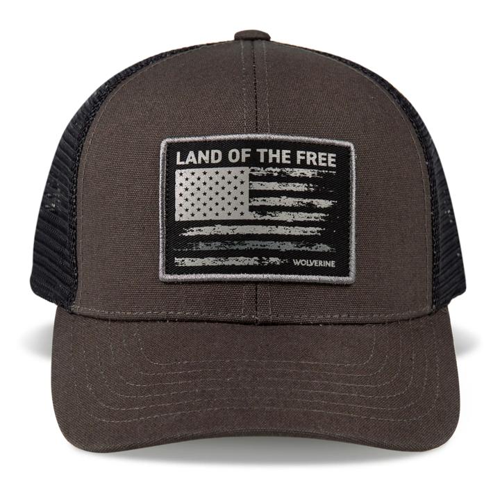 Land of the Free Trucker Cap, Black Olive, dynamic