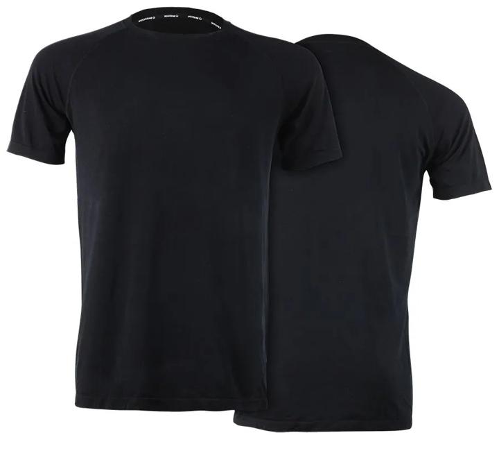Seamless Raglan Sleeve Undershirt, Black, dynamic