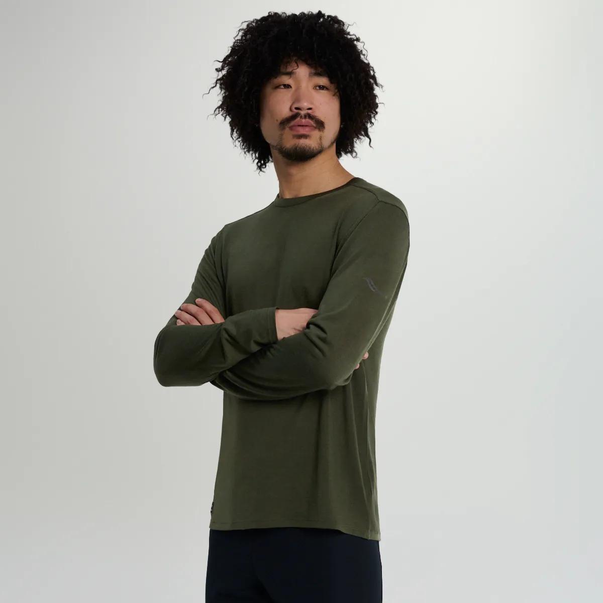 Peregrine Merino Long Sleeve, Fatigue Heather, dynamic 1