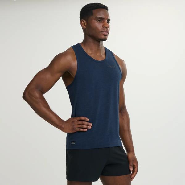 Stopwatch Singlet, Navy Heather, dynamic