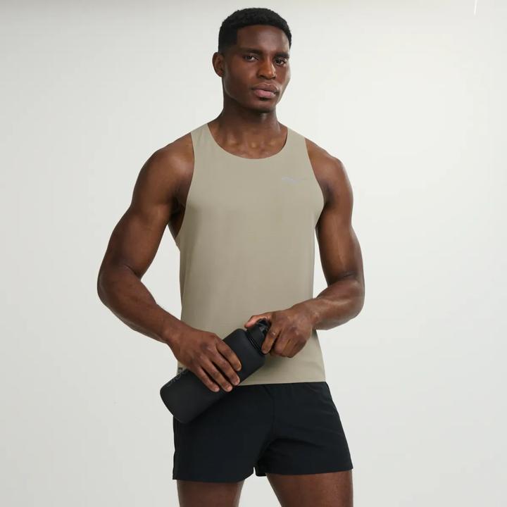 Stopwatch Singlet, Sage Heather, dynamic