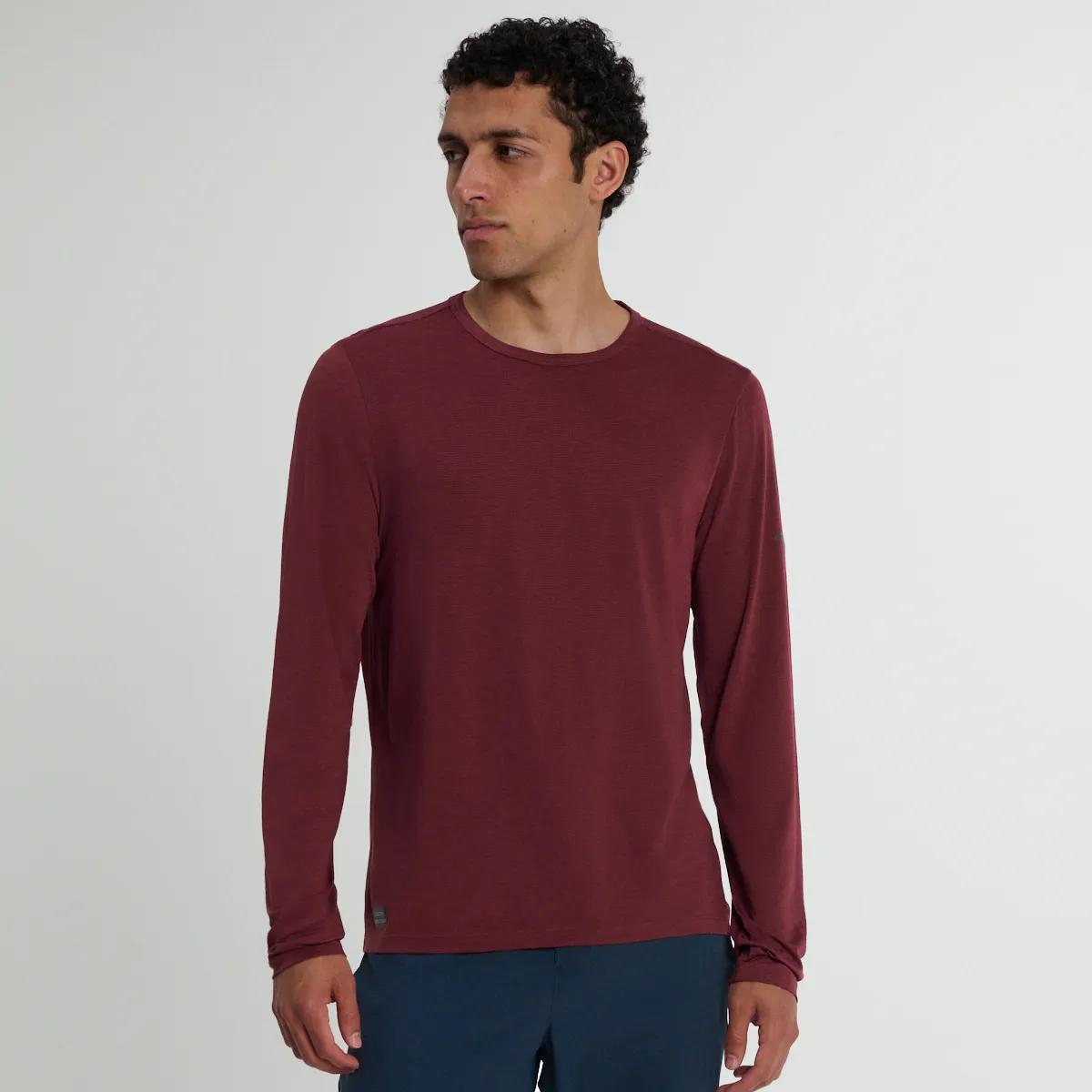 Stopwatch Long Sleeve, Maroon Heather, dynamic 3