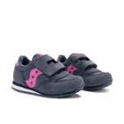 Baby Jazz Hook & Loop Sneaker, Navy/Pink, dynamic 2