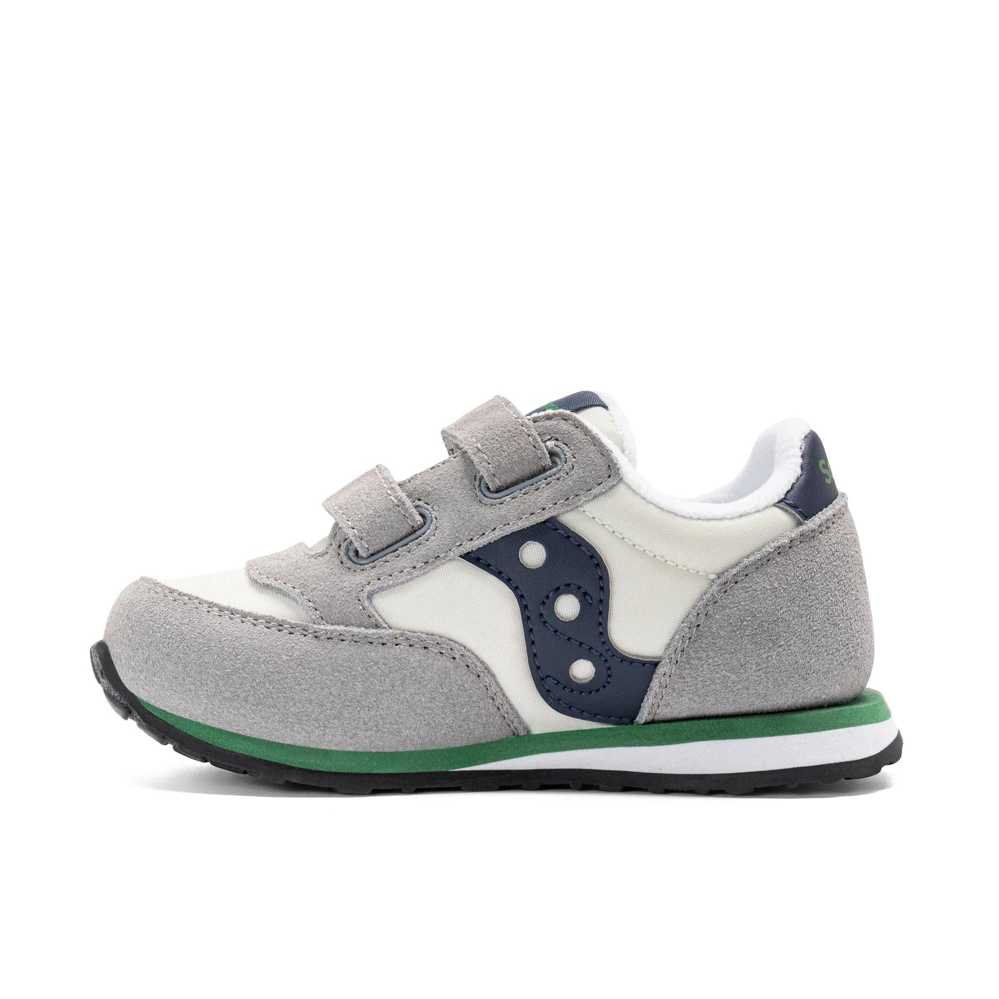 Baby Jazz Hook & Loop Sneaker, Grey/Navy/Green, dynamic 3