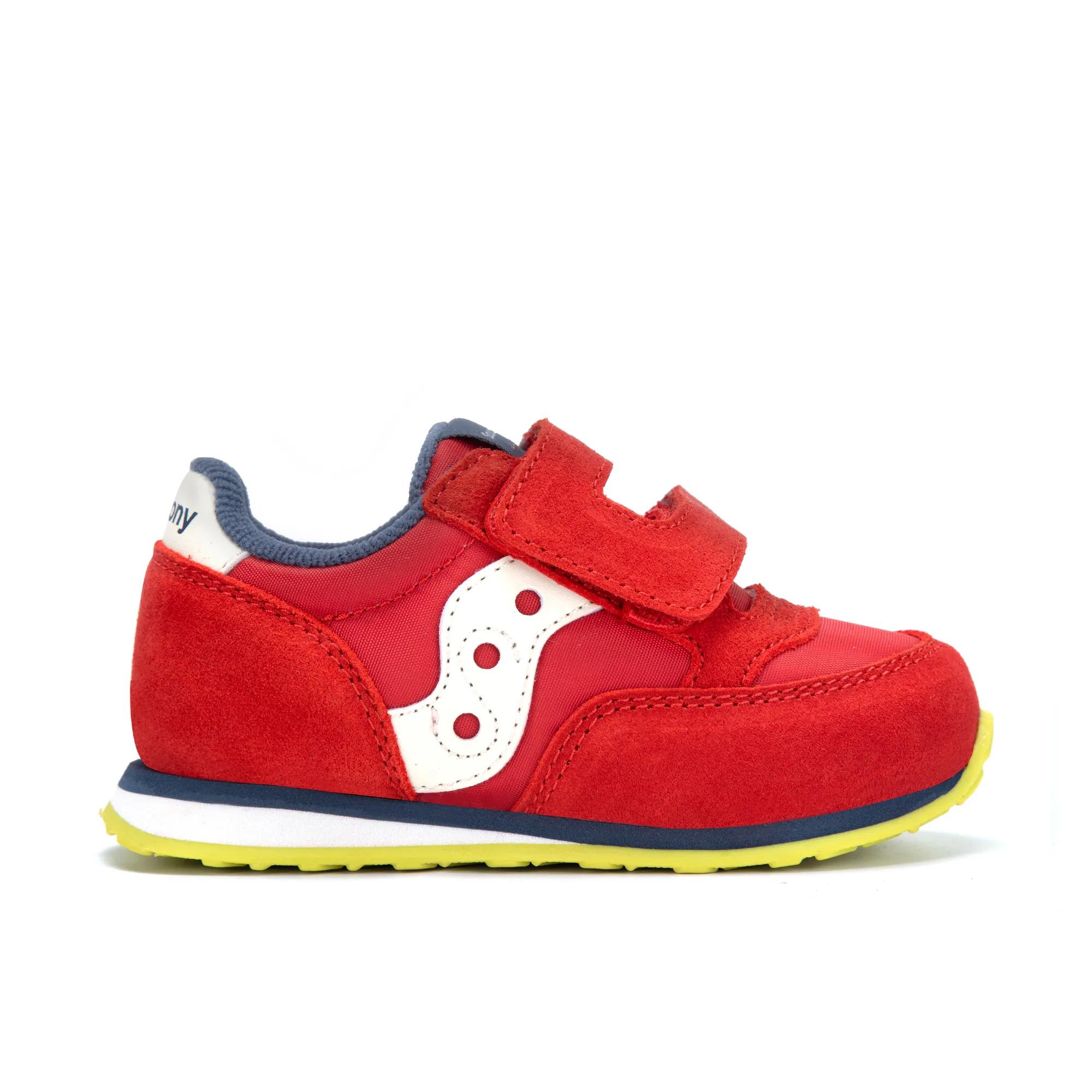 Baby Jazz Hook & Loop Sneaker, Red/Blue/Lime, dynamic 3