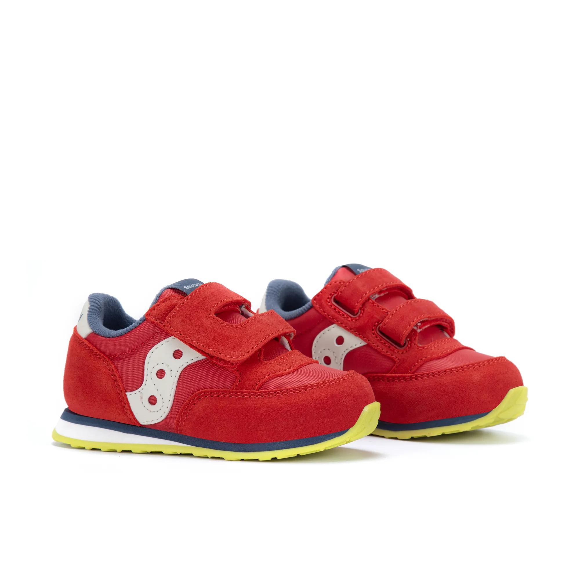 Baby Jazz Hook & Loop Sneaker, Red/Blue/Lime, dynamic 2