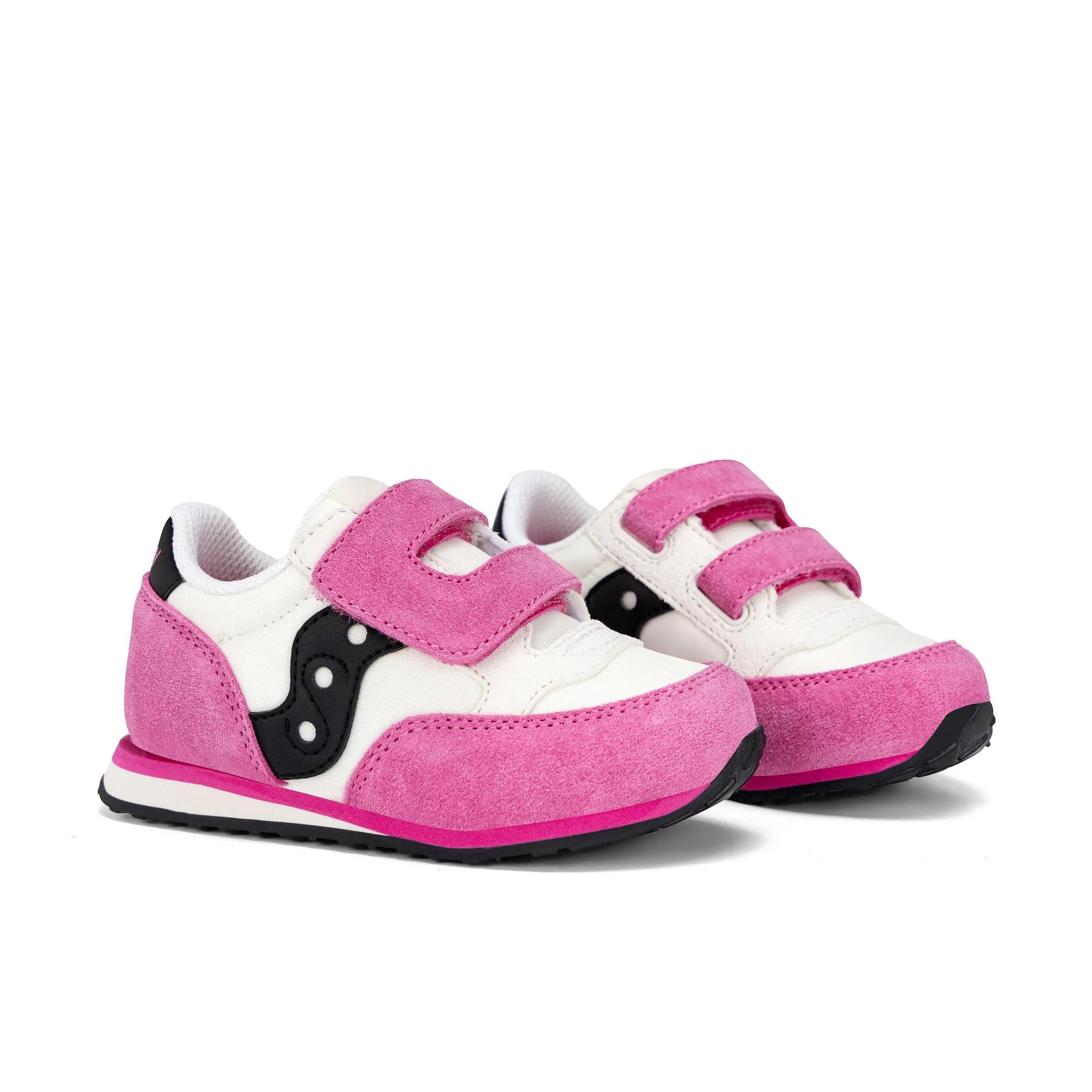 Baby Jazz Hook & Loop Sneaker, Ivory/Pink, dynamic 2