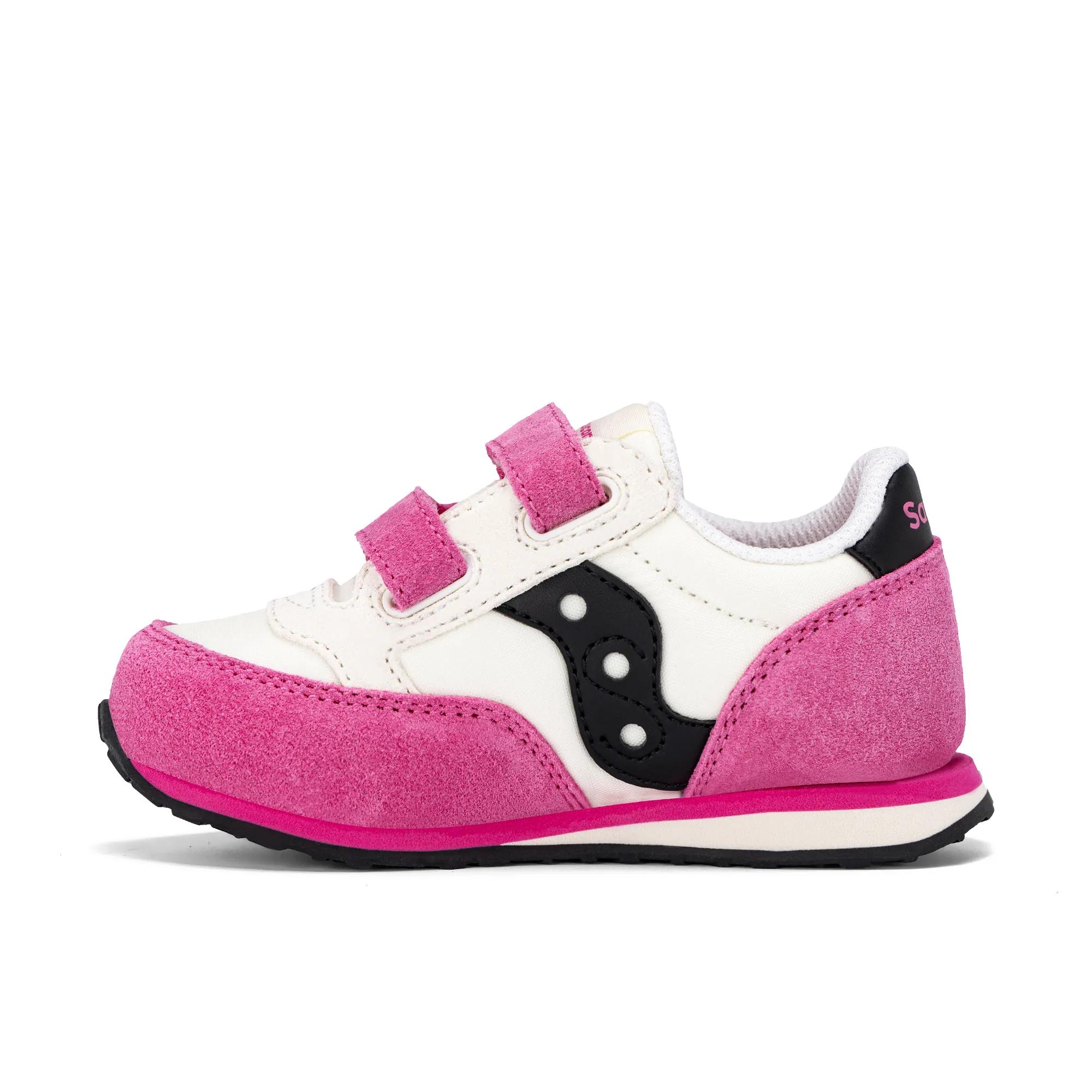 Baby Jazz Hook & Loop Sneaker, Ivory/Pink, dynamic 3